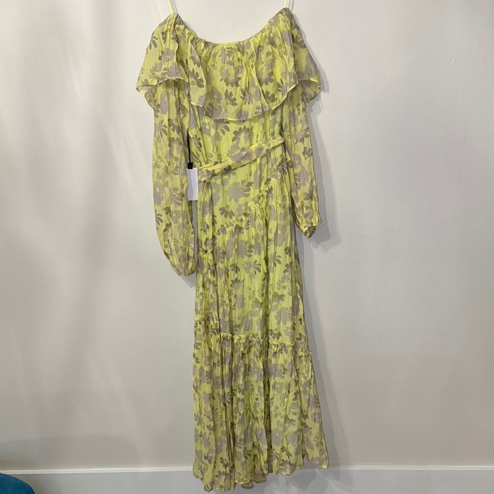 Astr Kaylani Dress Floral Yellow Off-Shoulder Dress NWT - Picture 4 of 5